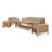 Rosecliff Heights Crider 4 Piece Teak Sunbrella Sofa Set w/ Cushions Wood/Natural Hardwoods/Teak in Brown | 22.75 H x 70.75 W x 29 D in | Outdoor Furniture | Wayfair