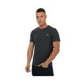 Lacoste Mens Striped Cotton T- Shirt in Black - Size Small