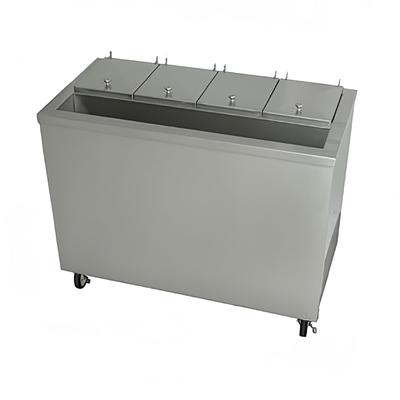 Stoelting DC4T-37R-A 44 3/8" Mobile Ice Cream Dipping Cabinet w/ 4 Tub Capacity, 115v, Silver