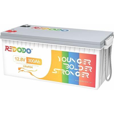 Redodo 12V300Ah Lithium Batterie LiFePO4 Akku,integriertes 200ABMS,perfekt für