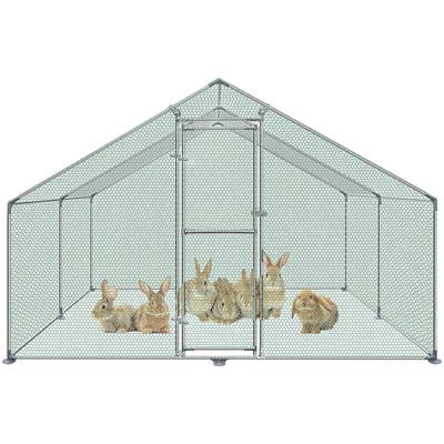 Aufun - Hühnerhaus Outdoor Hühnerstall Dach Geflügelstall, Verzinkter Stahl Kleintierstall Image