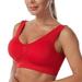 iOPQO Bras For Women Bralettes for Women Womens Lingeries Sports Seamless Mid Solid Color Sports Bra With Removable Bra Pad Nursing Bras Bralettes for Women Red Xl Push Up Bra Shapermint Bra