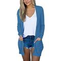 Wendunide 2024 Clearance Sales Cardigan for Women Long Sleeve Cardigan for Women Fall Open Front Cardigan with Pockets Casual Duster Lightweight Cardigan Sweater Womens Cardigan Blue XXL