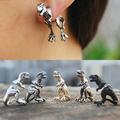 Naierhg Ear Studs Punk Dinosaur Shape Alloy Exquisite 3D Animal Stud Earrings for Party