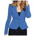 iOPQO Blazers For Women Suits Womens Casual Pocketed Office Blazers Draped Open Front Cardigans Jacket Work Suit Cardigan For Women Jackets For Women Coats For Women Blue XL