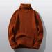 Men Winter Warm Plain Turtleneck Knitted Sweater Pullover Jumper Knitwear