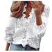 Button up Blouses for Women Raglan Sleeve Tops for Women T-Shirt Print Top V-Neck Solid Dressy Women s Summer Sleeve Ruffle Short Casual Soft Cotton Long Sleeve T Shirt Women Womens Saints Shirt
