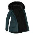 Aayomet Winter Coats For Women Plus Size Women s Relaxed-Fit Water-Resistant Trench Coat Dark Green L