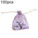 SANWOOD Candy Bags 100Pcs Sweet Heart Print Drawstring Candy Bag Wedding Party Gift Jewelry Pouch