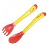 [Big Clear!]6 Sets Soft Tip Infant Safety Spoons Kids Silicone Temperature Sensing Spoon Fork Safety Infant Feeding Flatware