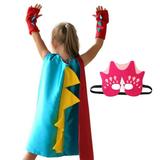 Kids Halloween Costume Dinosaur Cape with Eye-Mask Cloak Witch Wizard Costume Cape Children Magician Dress up Outfit