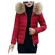 iOPQO Women s Thick Wool Large Slim Collar Cotton Padded Warm Cotton Coat Clothes Padded Womens Winter Coat Puffer Jacket Womens Winter Coats For Women Jackets For Women Wine M