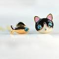 Naierhg 1 Pair Korean Women Cute Cat Fish Rhinestone Stud Earrings Jewelry