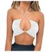 Dtydtpe 2024 Clearance Sales Tank Top for Women Passion Solid No Steel Ring Crisscross Strappy Bow Frenulum Tops Womens Tops