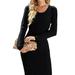 Womens Long Sleeve Soft Chunky Knit Pullover Sweater Dress