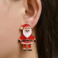 YDxl 1 Pair Stud Earrings Cartoon Colored Rhinestone Exaggerated Festive Sparkling Decoration Gifts Christmas Santa Claus Ear Studs Women Drop Earrings for Holiday
