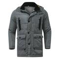 Aayomet Winter Coats For Men Men s Winter Hooded Warm Jacket Thicken Windproof Coat Hiking Jackets Winter Hood Snowproof Jackets Dark Gray M