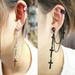 Naierhg 1Pc Ear Cuff Cross Dangle Versatile Alloy Women Punk Ear Crawler for Women