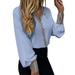 XINSHIDE Blouses Womens Fashion Shirt Top Leopard Stitching Long Sleeve Blouse Shirt V-Neck Office Casual Elegant Sexy Top Women Tops And Bloues