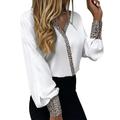 Long Sleeve Baseball Tee Womens Womens Cotton Button down Shirts Women s Fashion Shirt Tops Leopard Stitching Long Sleeve Blouse Shirt V-Neck Office under Shirts Women Cotton Tunic T Shirts Women