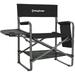 KingCamp Outdoor Folding Director Chair with Bottom Mesh Storage Black