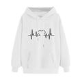 iOPQO hoodies for women Women s Casual Print Hoodie Sweatshirt Pullover Tops Long Sleeve Top Women s T-Shirts White XL