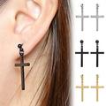 Naierhg Earring Unisex Lightweight Stainless Steel Cross Dangle Studs Earrings for Party