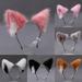 Naierhg Cats Ears Headband Long Furry Adorable Plush Exquisite Cosplay Party Headpiece for Party