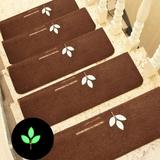 [Big Clear!]Stair mat with Three-Leaf Pattern Non-Slip Stair mat with Luminous self-Adhesive Folding Luminous Stair Treads Non-Slip Carpet Indoor Carpet Stair Tread