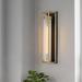 1-Light Dark Gold Modern Wall Sconce Frosted Glass Black Wall Light Farmhouse Tube-Shaped Bathroom Vanity Light