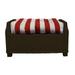 RSH DÃ©cor Indoor Outdoor Single Tufted Ottoman Cushion 24 x 20 Red & White Stripe