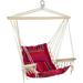 Northlight 37 Pink and Red Striped Outdoor Hammock Chair with Pillow