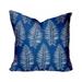 HomeRoots 410076 17 x 4 x 17 in. Blue & White Blown Seam Tropical Throw Indoor & Outdoor Pillow