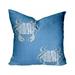 HomeRoots 410523 16 x 4 x 16 in. Blue & White Crab Zippered Coastal Throw Indoor & Outdoor Pillow