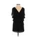 Bacio Romper Plunge Short sleeves: Black Rompers - Women's Size Small