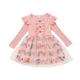 Little Girl Dress Toddler Long Sleeve Rainbow Baby Tulle Princess Clothes Ruffles Printed Girls Skirt