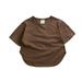 ZIZOCWA 12 Months Boys Clothes Boys Size Small Toddler Kids Girls Boys Short Classic Loose Short Soft Short Sleeve Solid T Shirt Tee Tops Clothes Brow Brown80