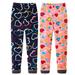 Girls Stretch Leggings Floral Printed Leggings Kids Footless Pants Thick Winter Leggings 2 Pack