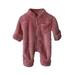 ZIZOCWA Baby Boy Romper Boys Suit Jacket Baby Girls Winter Warm Thick Solid Cotton Long Sleeve Footed Romper Jumpsuit Clothes Hot Pink Hot Pink73