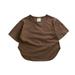 ZIZOCWA Tops Tees Baby Boys Size Small Toddler Kids Girls Boys Short Classic Loose Short Soft Short Sleeve Solid T Shirt Tee Tops Clothes Brown Brown90