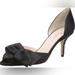 Kate Spade Shoes | Kate Spade Sala Black Satin Lace Open Toe Dress Glitter D'orsay Pump | Color: Black | Size: 8.5