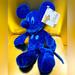 Disney Toys | Disney Store Nwt Vtg 90s Cobalt Blue Velvety Mickey Mouse Bean Bag Plush W/Tag | Color: Blue | Size: 9”