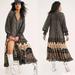 Free People Dresses | Free People Feeling Groovy Printed Long Sleeve Maxi Dress S | Color: Black/Tan | Size: S