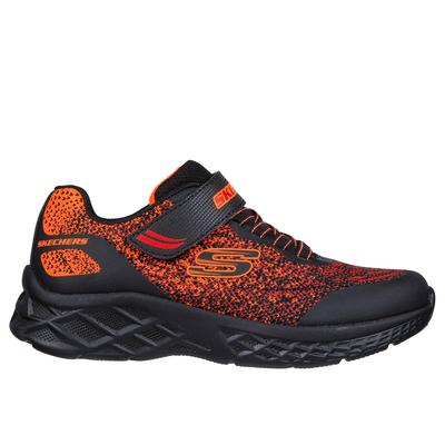 Skechers Boy's Microspec II - Tromson Sneaker | Size 13.5 Wide | Black/Red | Synthetic/Textile | Machine Washable