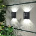 Blue Pigeon Solar Wall Fences Lamps Up and Down Solar Wall Light Waterproof Solar Powered Front Door Light Outdoor LED Step Lights for Balcony, Garden, Courtyard, Patio (White) (Pack 12)