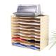 A3 Letter Tray Paper Organizer, Wood Desk Tray Organizer, Stacking Desk Trays (Color : Original wood, Size : 51.8x33x49CM)