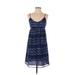 Old Navy Casual Dress - Mini V Neck Sleeveless: Blue Chevron/Herringbone Dresses - Women's Size X-Small