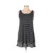 Puella Casual Dress - Shift Scoop Neck Sleeveless: Black Color Block Dresses - Women's Size X-Small Petite