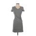 Old Navy Casual Dress - Sheath V Neck Short sleeves: Gray Print Dresses - Women's Size X-Small