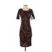 Lularoe Casual Dress - Sheath: Black Print Dresses - New - Women's Size 2X-Small